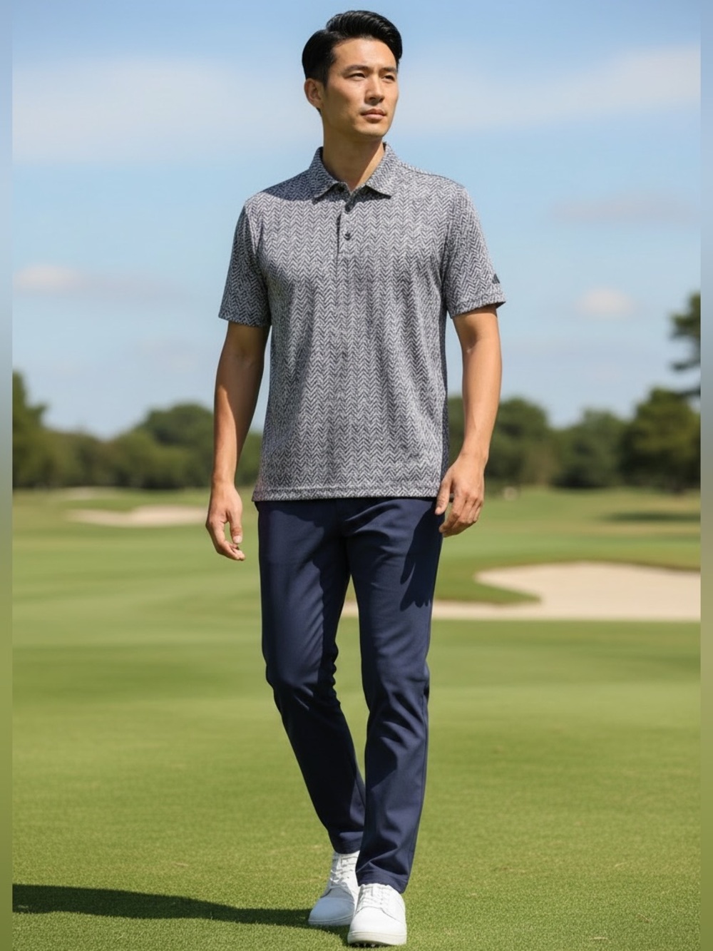 adidas Men's Ultimate365 Jacquard Patterned Short-Sleeve Polo NWT